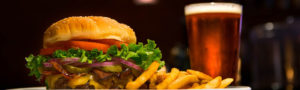 Burger, Fries, and Beer